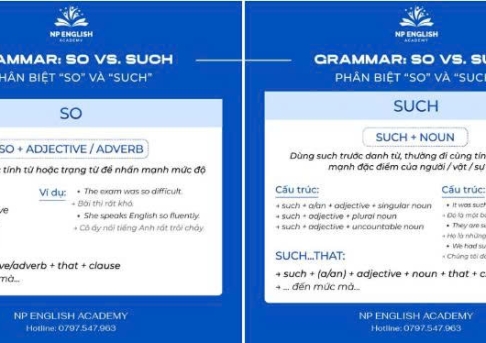 PHÂN BIỆT “SO” VÀ “SUCH” 